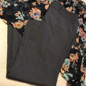 Blue/grey straight leg dress pants